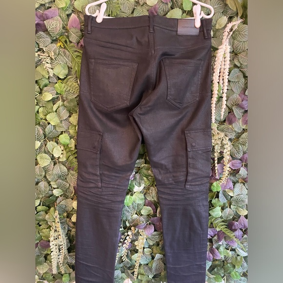 Purple Brand denim black “tar coated” cargo jeans - Picture 2 of 4